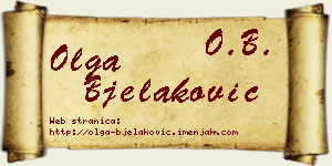 Olga Bjelaković vizit kartica